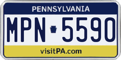 PA license plate MPN5590