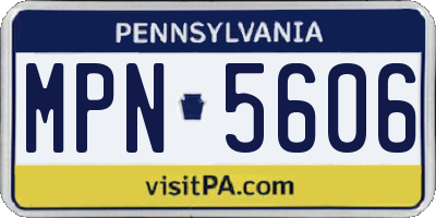 PA license plate MPN5606