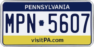 PA license plate MPN5607