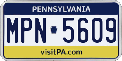PA license plate MPN5609