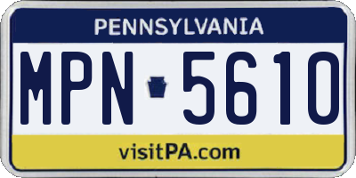 PA license plate MPN5610