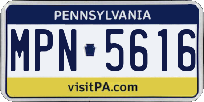 PA license plate MPN5616