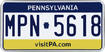 PA license plate MPN5618