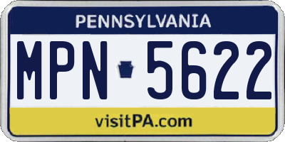 PA license plate MPN5622