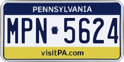 PA license plate MPN5624