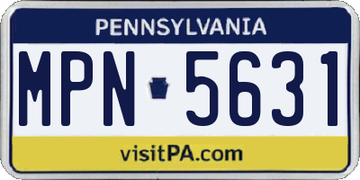 PA license plate MPN5631