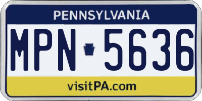 PA license plate MPN5636
