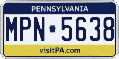 PA license plate MPN5638