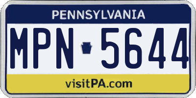 PA license plate MPN5644