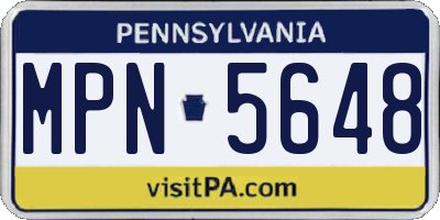 PA license plate MPN5648