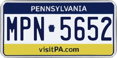 PA license plate MPN5652