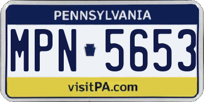 PA license plate MPN5653