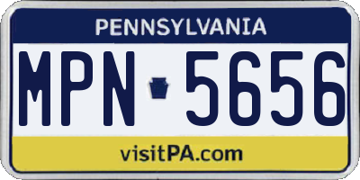 PA license plate MPN5656