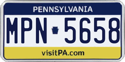 PA license plate MPN5658