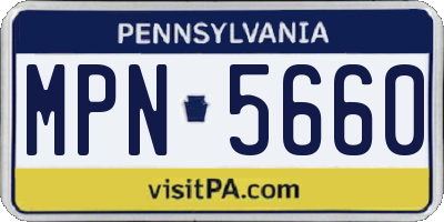 PA license plate MPN5660