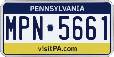 PA license plate MPN5661