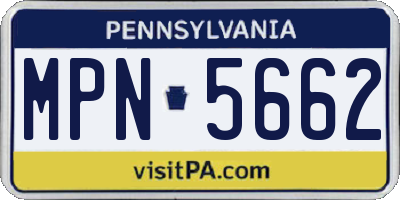 PA license plate MPN5662