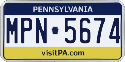 PA license plate MPN5674