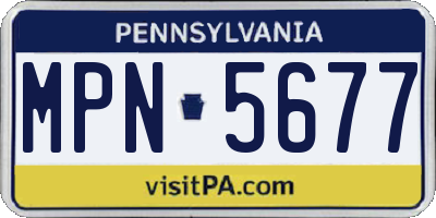 PA license plate MPN5677