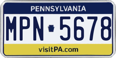 PA license plate MPN5678