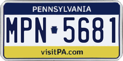 PA license plate MPN5681
