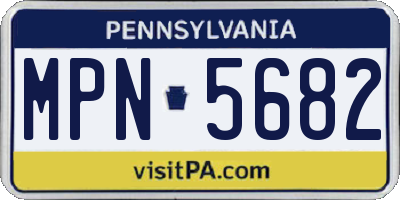 PA license plate MPN5682