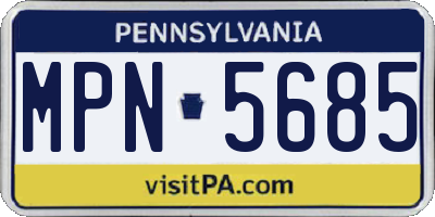 PA license plate MPN5685