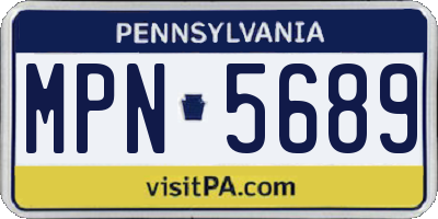 PA license plate MPN5689