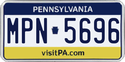 PA license plate MPN5696