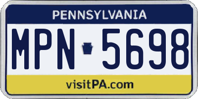 PA license plate MPN5698