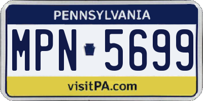 PA license plate MPN5699