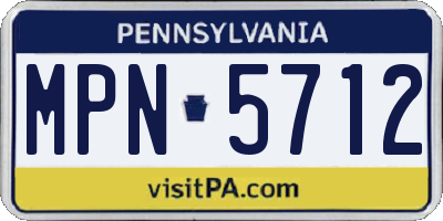 PA license plate MPN5712