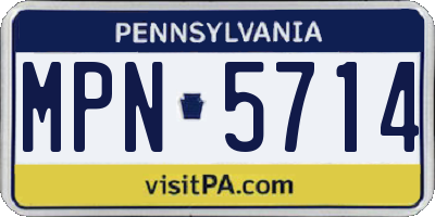 PA license plate MPN5714