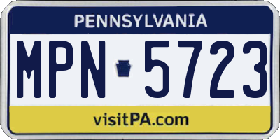 PA license plate MPN5723