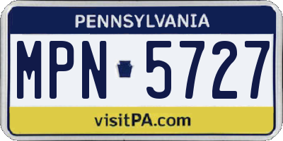 PA license plate MPN5727