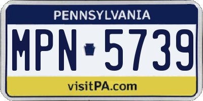 PA license plate MPN5739