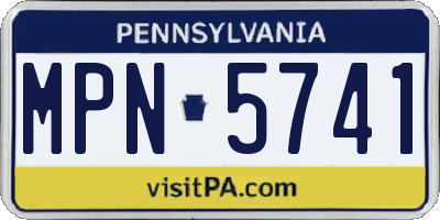 PA license plate MPN5741