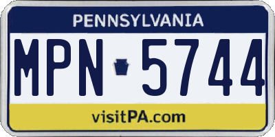 PA license plate MPN5744