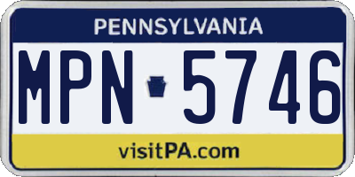 PA license plate MPN5746