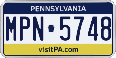 PA license plate MPN5748