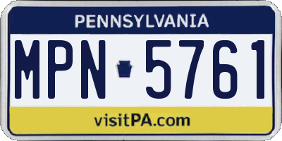 PA license plate MPN5761