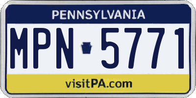 PA license plate MPN5771