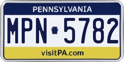 PA license plate MPN5782