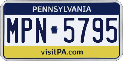 PA license plate MPN5795