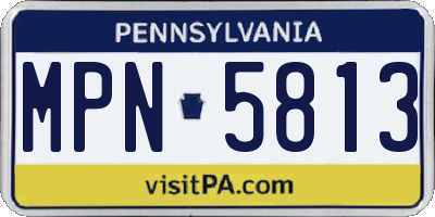 PA license plate MPN5813