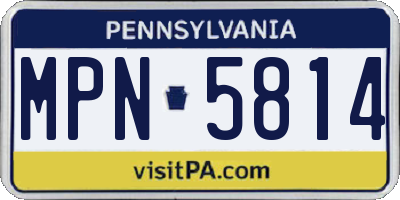 PA license plate MPN5814