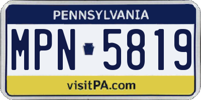 PA license plate MPN5819