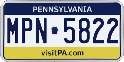 PA license plate MPN5822