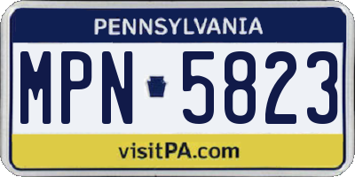 PA license plate MPN5823