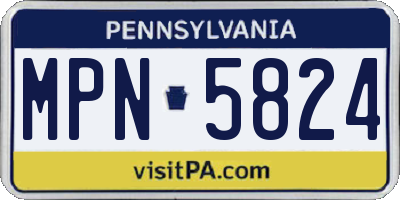 PA license plate MPN5824